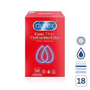 Durex Feel Thin Extra Lubricated (18pcs), thin condoms