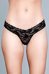 Be Wicked V-Cut Lace Panties Black, comfortable thong S