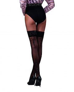 Self-supporting stockings Passion ST120 (Black) 1/2 (XS-S)