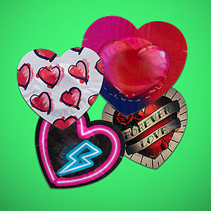 Pasante Heart (1pc), heart-shaped colored condom