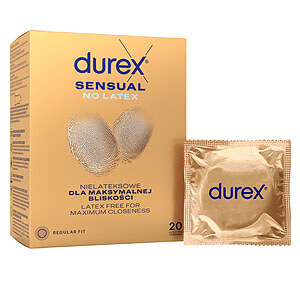 Durex Sensual No Latex (20 pcs), Latex-free condoms for natural sensation