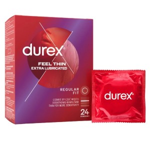Durex Feel Thin Extra Lubricated (24pcs), thin condoms