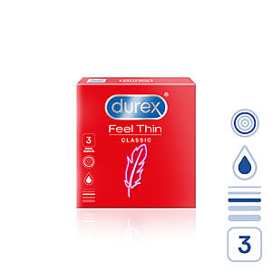 Durex Feel Thin Classic (3pcs), thin condoms