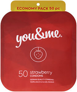 You & Me Strawberry 50pcs - condoms with strawberry flavor