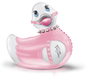Big Teaze Toys - I Rub My Duckie Bondage White/Pink stylish vibrating duck