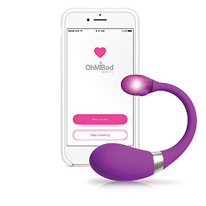 OhMiBod Esca2 Powered by KIIROO, purple mobile-controlled vibrating egg with Bluetooth