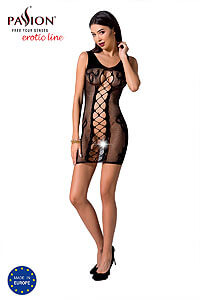 Passion Bodystocking BS073 black erotic minidress