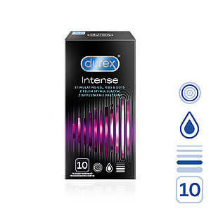 Durex Intense (10pcs), stimulating condoms with Desirex gel