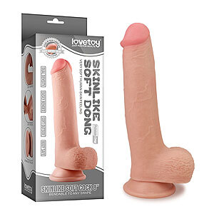 LoveToy Skinlike Soft Cock 8" (20 cm), realistic dildo with suction cup
