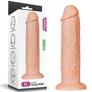 LoveToy Realistic Long Dildo 11" (27 cm), realistic dildo with suction cup