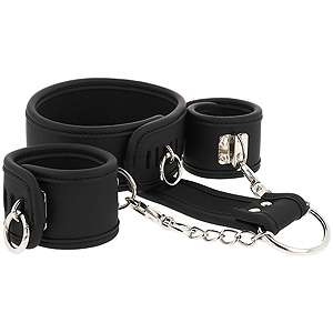 Strong collar with handcuffs Fetish Submissive BOUND NECK TO WRIST RESTRAINTS