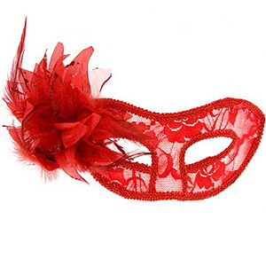 Seductive Venetian Mask La Traviata red
