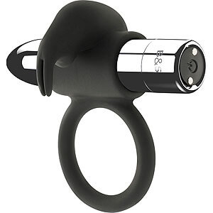 Black and Silver BURTON (Silver Edition), vibrating penis ring 3.5 cm