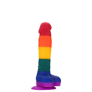 Rainbow pride dildo COLORFUL LOVE small silicone 17.5x3.3 cm