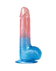 Lovetoy Dazzle Studs 7.5" (19 cm), straight two-tone dildo with suction cup
