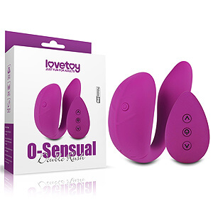 Lovetoy O-Sensual Double Rush, purple duo vibrator with remote control