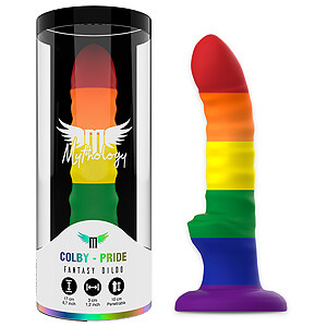 Mythology Colby Pride M (17 cm), rainbow silicone dildo