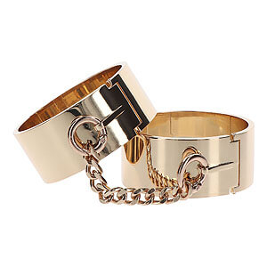 TABOOM Dona Slave Wrist Cuffs (Gold), fashion accessory metal cuffs
