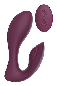 Dream Toys Essentials Ultra Dual Vibe (Purple), double vibrator with remote control