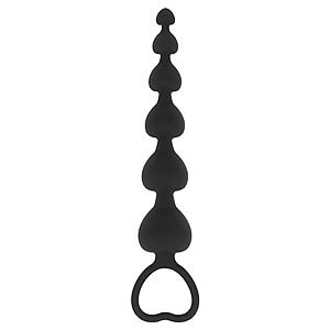 Black and Silver Mila (16,2 cm), silicone anal chain