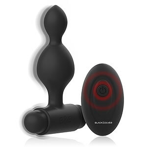 Black and Silver Tucker (Black), vibrating anal beads with remote control