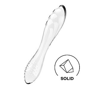 Satisfyer Dazzling Crystal (Clear), double sided glass dildo