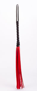 Devil Sticks Leather Tails Whip (Red), real leather whip