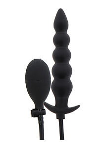 Inflatable Ribbed Plug Advanced (Black), inflatable anal plug