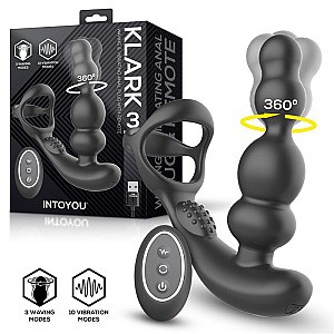 IntoYou Klark Waving And Vibrating Plug With Remote (Black), vibrating anal plug with ring