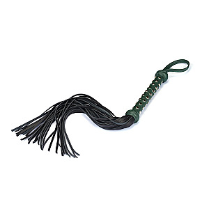 Liebe Seele Mossy Chic Heavy Leather Flogger with Studded Handle, luxury leather flogger