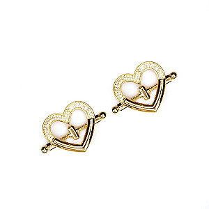 Liebe Seele Heart-Shaped Nipple Clamps with Rhinestones (Gold), sparkly nipple clamps