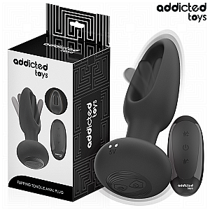 Addicted Toys Anal Plug with Vibrating Tongue, anal plug with tongue