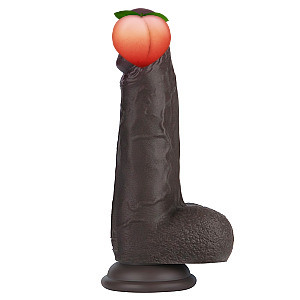 Lovetoy Sliding Skin Pro II 8'' Dual Layer Silicone Dong (Black), realistic dildo