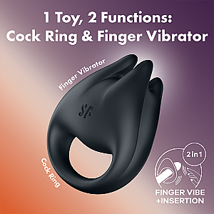Satisfyer Perfect Pair 1 (Black), multifunction vibrating ring