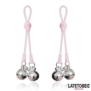 LATETOBED BDSM LINE Skull Nipple Clamps with Ring Bells, nipple clamps with bells
