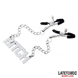 LATETOBED BDSM LINE Nipple clamps with Chain Bitch, adjustable nipple clamps