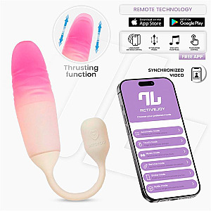 INTOYOU APP SERIES NexEgg Motion Vibrating Egg with Thrusting (Beige/Pink), app-controlled vibrating egg