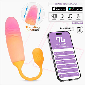 INTOYOU APP SERIES NexEgg Motion Vibrating Egg with Thrusting (Orange/Pink), app-controlled vibrating egg
