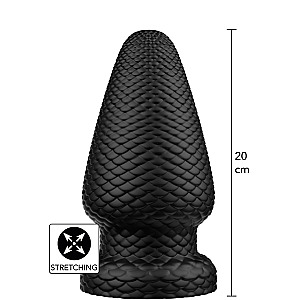 Hidden Desire Extreme Giant Dragon Butt Plug PVC XL, scaled anal plug