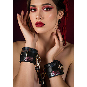 Geisha Floral Jacquard Wrist Cuffs, padded wrist restraints