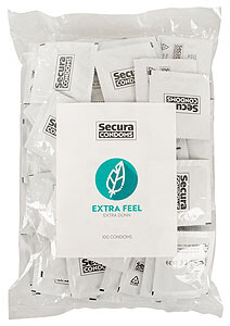 Secura Extra Feel 53 mm (100 pcs), thin condoms