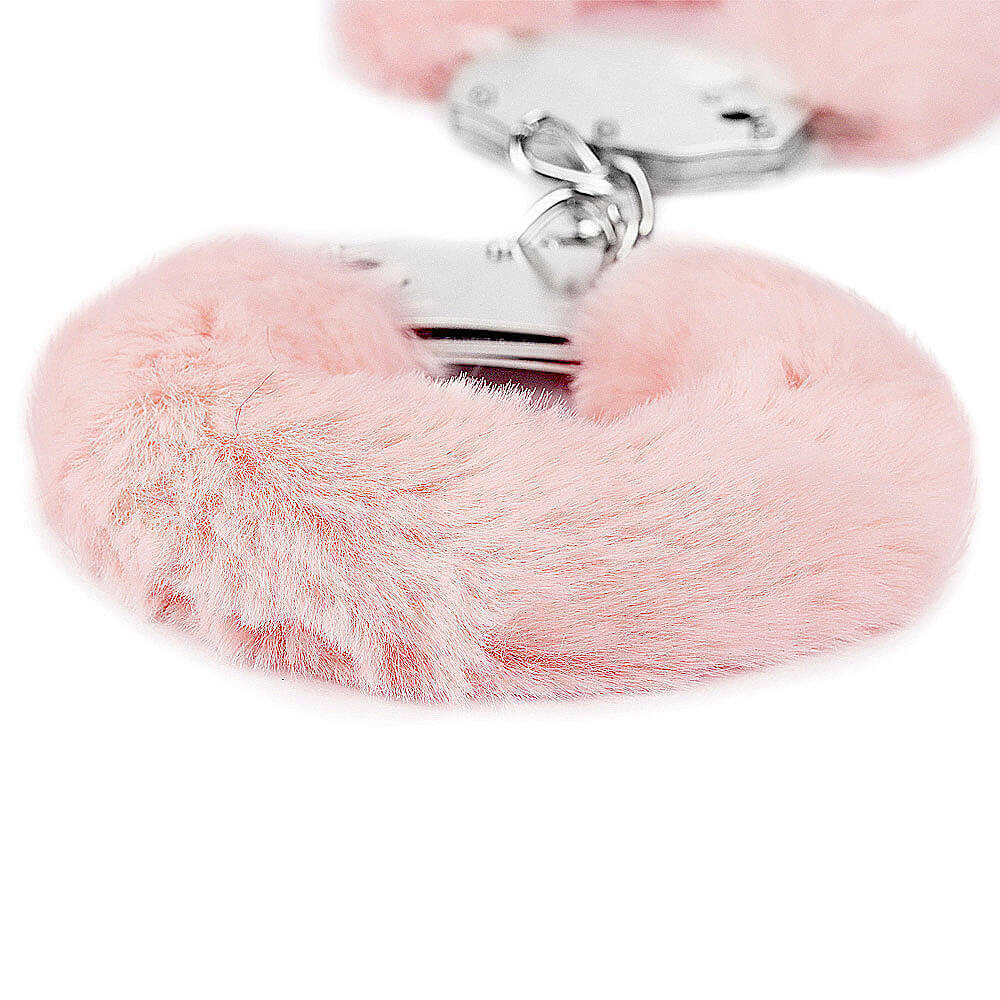 Sexy pink handcuffs with plush Lovetoy Fetish Fluffy Handcuffs