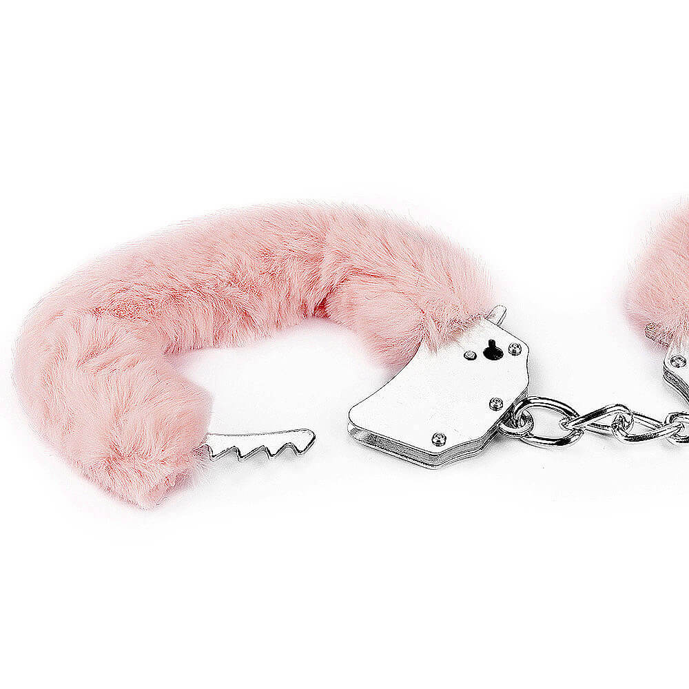 Sexy pink handcuffs with plush Lovetoy Fetish Fluffy Handcuffs