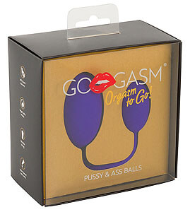 GoGasm Pussy & Ass Balls Purple, 3,9cm black anal and anal balls