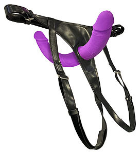 Sweet Smile Super Soft Double Strap-On (Purple), strap-on penis for her