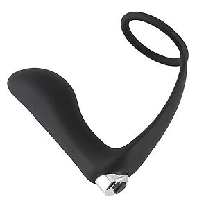 Black Velvets Vibrating Ring & Plug, vibrating prostate massager 9.5 x 3.5 cm