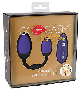 GoGasm Vibrating Pussy & Ass Balls Purple, 3.7cm remote controlled vibrating balls