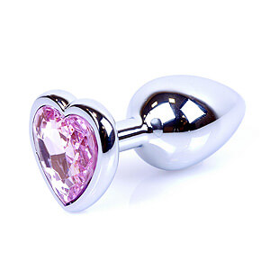 Boss Series Jewellery Silver Heart Plug Rose 7 x 2.7 cm